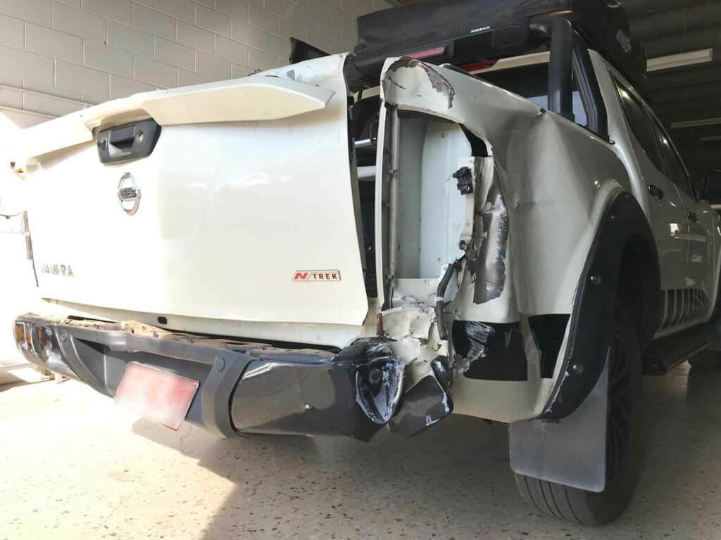 Truck Back Damage | White | Nissan | CGPP | Crash Repairs Darwin | Best Car Damage Repairs in Darwin